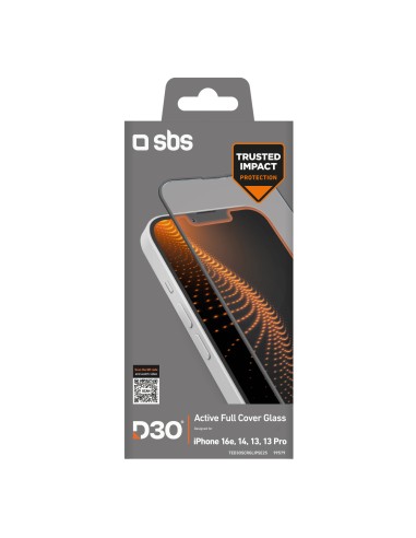 SBS TED3OSCRGLIPSE25 IPHONE 16E/14/13 PRO/13 VETRO D3O TEMPERATO