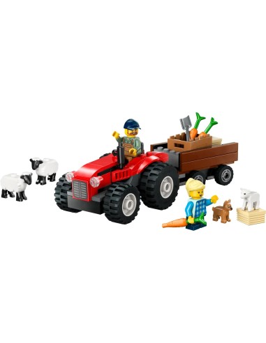 LEGO CITY GREAT VEHICLES TRATTORE AGRICOLO ROSSO CON RIMORCHIO E PECOR