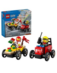 LEGO CITY GREAT VEHICLES PACK VEICOLI DA CORSA: PIZZAIOLO CONTRO POMPI