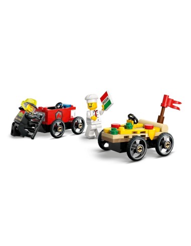 LEGO CITY GREAT VEHICLES PACK VEICOLI DA CORSA: PIZZAIOLO CONTRO POMPI