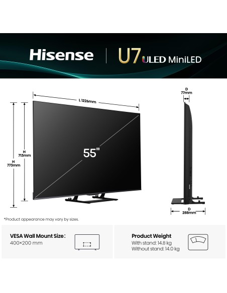HISENSE 55U79Q TVC 55" 4K MINI LED  SMART SAT DOLBY ATMOS