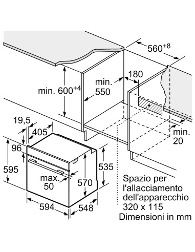 BOSCH HQA574BB3 FORNO A 60CM 71LT  NERO VAPORE PIROLITICO DISPLAY LED