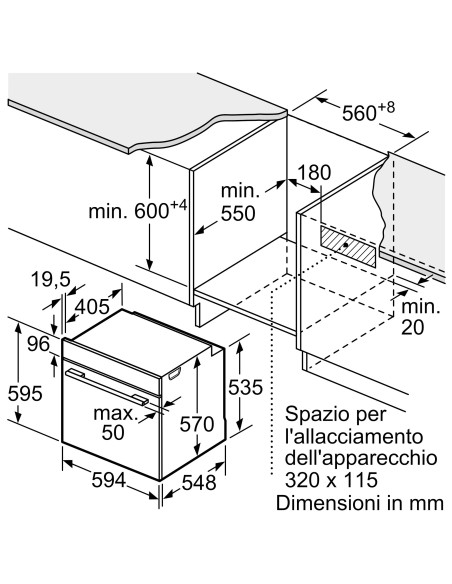 BOSCH HQA574BB3 FORNO A 60CM 71LT  NERO VAPORE PIROLITICO DISPLAY LED