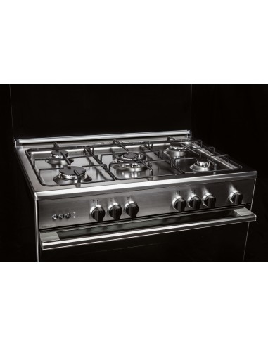 GLEMGAS U654VI CUCINA 60X50 A INOX 4F FORNO A GAS VENTILATO MULTICHEF