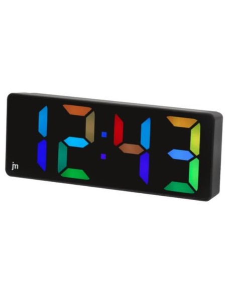 LOWELL JD9538N OROLOGIO DA TAVOLO DIGITALE NERO SVEGLIA MULTICOLOR