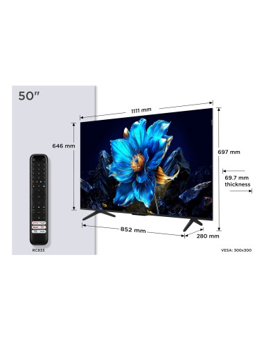 TCL 50P79K TVC 50" 4K QLED GOOGLE  TVSAT/AUDIO ONKYO