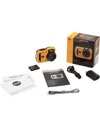 KODAK WPZ2 GIALLO 16MP CMOS 4X 2,7" WIFI W.PROOF 15M LITIO FOTOC.COMP.