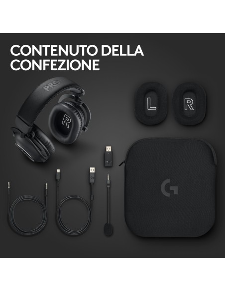 LOGITECH G PRO X 2 + STAND LIGHTSPEED WIRELESS GAMING CUFFIE 7.1 PC/C.