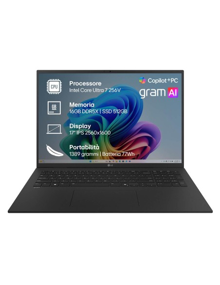 LG GRAM 17Z90TL NOTEBOOK U7 256V   16GB/SSD512/INTEL ARC/17" 2K IPS