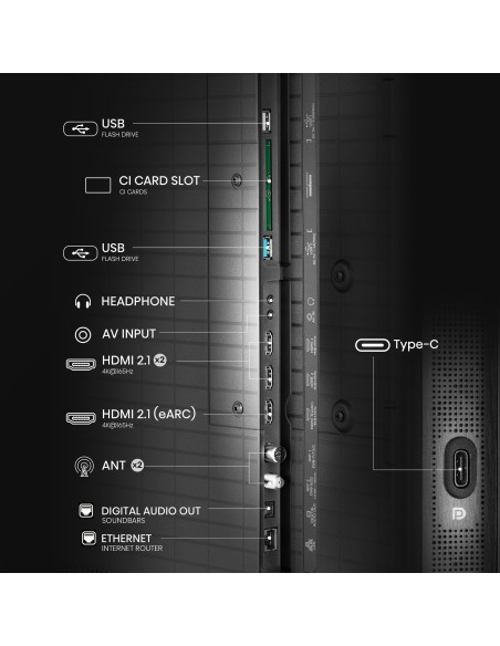 HISENSE 65U8Q TVC 65" 4K MINI LED  QUANTUM DOLBY  144HZ TVSAT