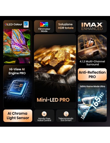 HISENSE 65U8Q TVC 65" 4K MINI LED  QUANTUM DOLBY  144HZ TVSAT