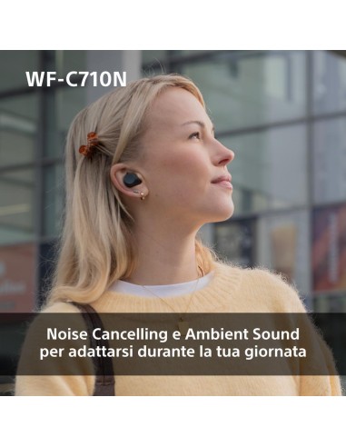 SONY WF-C710NB AURICOLARI BLUETOOTH TWS NERO IPX4 CANCELL.RUMORE