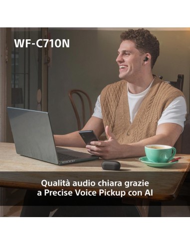 SONY WF-C710NB AURICOLARI BLUETOOTH TWS NERO IPX4 CANCELL.RUMORE