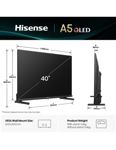 HISENSE 40A59Q TVC 40" FHD QLED    SMART  SAT