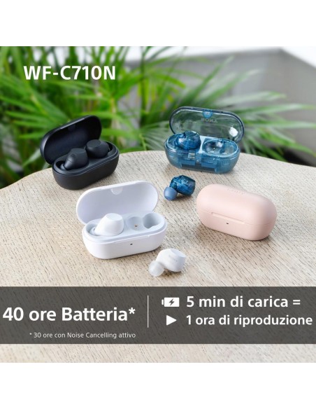 SONY WF-C710NW AURICOLARI BLUETOOTH TWS BIANCO IPX4 CANCELL.RUMORE