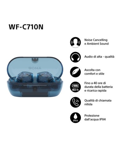 SONY WF-C710NL AURICOLARI BLUETOOTH TWS BLU IPX4 CANCELL.RUMORE