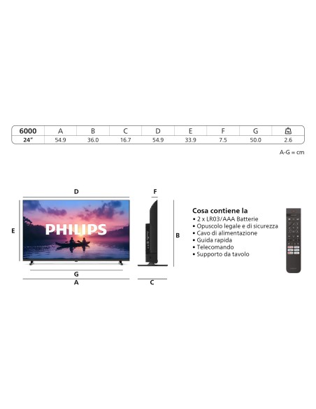PHILIPS 24PHS6000/12 TVC 24" HD    SMART