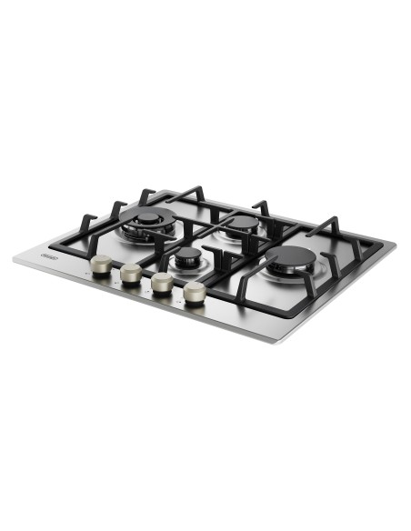 DE_LONGHI YLG60RFX PIANO COTTURA 60CM GAS 4F ACC. INOX GRIGLIE GHISA