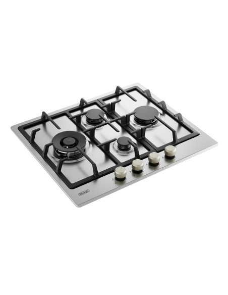 DE_LONGHI YLG60RFX PIANO COTTURA 60CM GAS 4F ACC. INOX GRIGLIE GHISA