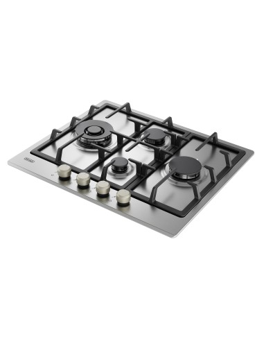 DE_LONGHI YLG60RFX PIANO COTTURA 60CM GAS 4F ACC. INOX GRIGLIE GHISA