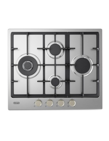 DE_LONGHI YLG60RFX PIANO COTTURA 60CM GAS 4F ACC. INOX GRIGLIE GHISA