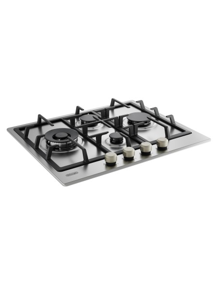 DE_LONGHI YLG60RFX PIANO COTTURA 60CM GAS 4F ACC. INOX GRIGLIE GHISA