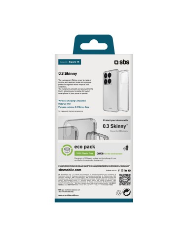 SBS TESKINXI15T XIAOMI 15 COVER MORBIDA TPU TRASPARENTE