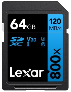 LEXAR SECURE DIGITAL 64GB 800X PRO LETT.120MB/S - SCRITTURA 45MB/S V10
