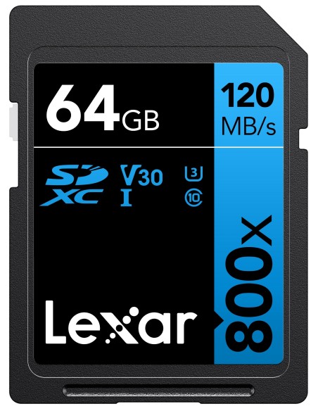 LEXAR SECURE DIGITAL 64GB 800X PRO LETT.120MB/S - SCRITTURA 45MB/S V10