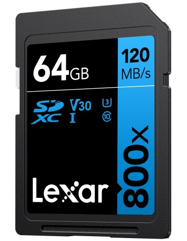 LEXAR SECURE DIGITAL 64GB 800X PRO LETT.120MB/S - SCRITTURA 45MB/S V10