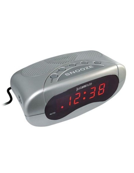 LOWELL EH49101S OROLOGIO DA TAVOLO DIGITALE SILVER SVEGLIA LED ROSSI