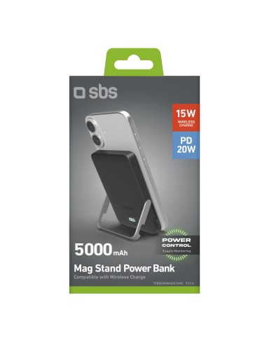 SBS TEBB5000MAGSTAND POWERBANK MAGSAFE STAND PD USB-C 20W 5000MAH NERO