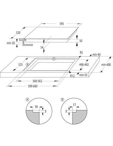 HISENSE HI621FM PIANO COTTURA INDU ZIONE 60CM 4F NERO TIMER BRIDGE