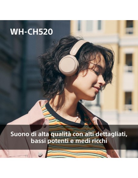 SONY WH-CH520P CUFFIA BLUETOOTH/NFC ROSA DRIVER 30MM AUTONOMIA 50H