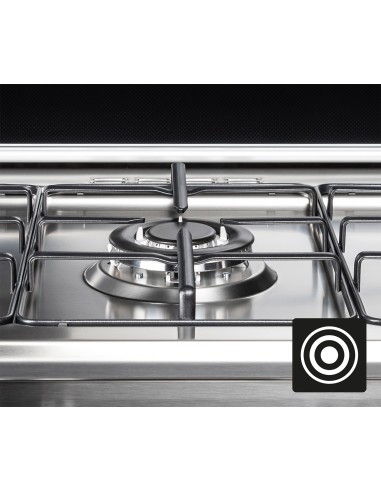 GLEM GAS AR965VI CUCINA A 90X60 PB INOX 4F+1TC F.GAS VENT. GRIG.PIATT.