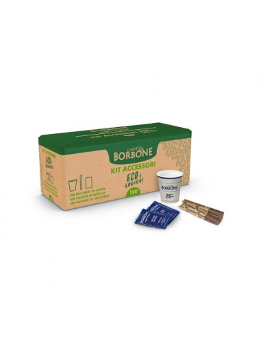 BORBONE KIT ACCESSORI 50 BICCHIERI 50 PALETTINE 50 BUSTINE ZUCCHERO