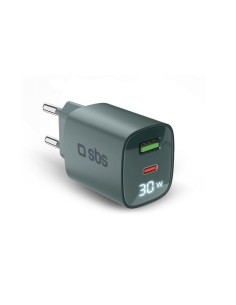 SBS TETRGANLCD1USB1C30A ALIM.RETE GAN 30W USB-C/USB-A 30W/18W AZZURRO