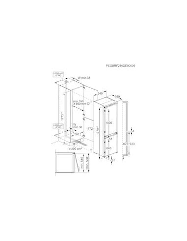 ELECTROLUX ENT6ME18S3 COMB. E TWIN TECH NF 273LT MULTIFLOW H177 L54