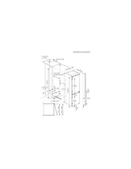 ELECTROLUX ENT6ME18S3 COMB. E TWIN TECH NF 273LT MULTIFLOW H177 L54