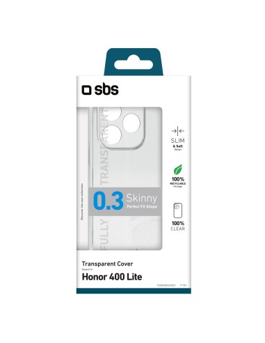 SBS TESKINHO400LT HONOR 400 LITE COVER IN GOMMA TRASPARENTE