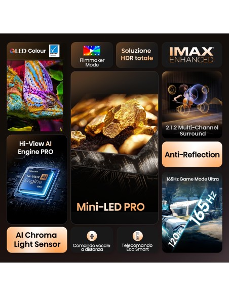 HISENSE 55U7Q PRO TVC 55" MINILED  4K TVSAT DOLBY ATMOS
