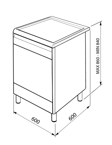SMEG CX68MF8-2 CUCINA INOX CL.A 60X60 4F