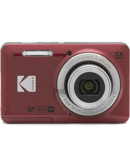 KODAK FZ55RD ROSSO 16MP CMOS 5X 2,7" FHD B.LITIO FOTOCAMERA COMPATTA