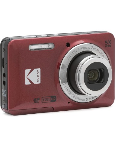 KODAK FZ55RD ROSSO 16MP CMOS 5X 2,7" FHD B.LITIO FOTOCAMERA COMPATTA