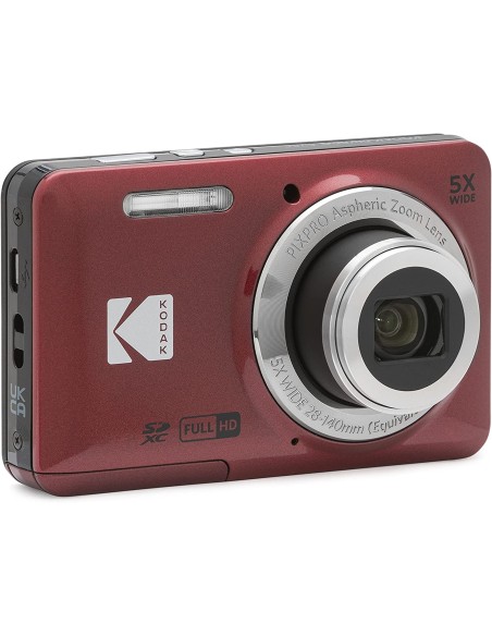 KODAK FZ55RD ROSSO 16MP CMOS 5X 2,7" FHD B.LITIO FOTOCAMERA COMPATTA