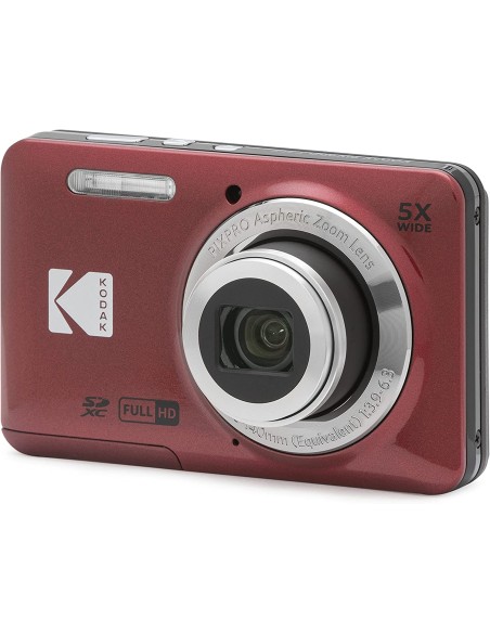 KODAK FZ55RD ROSSO 16MP CMOS 5X 2,7" FHD B.LITIO FOTOCAMERA COMPATTA