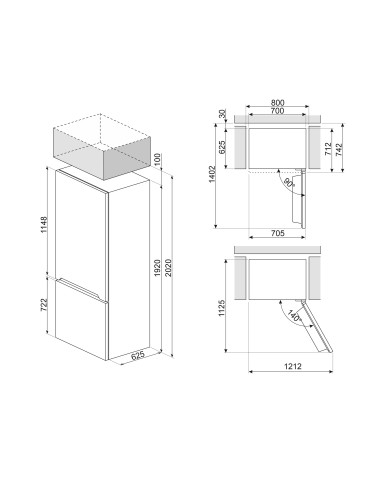 SMEG FC48XNE COMB. E NF 481L INOX  NO LOOK H192 L70