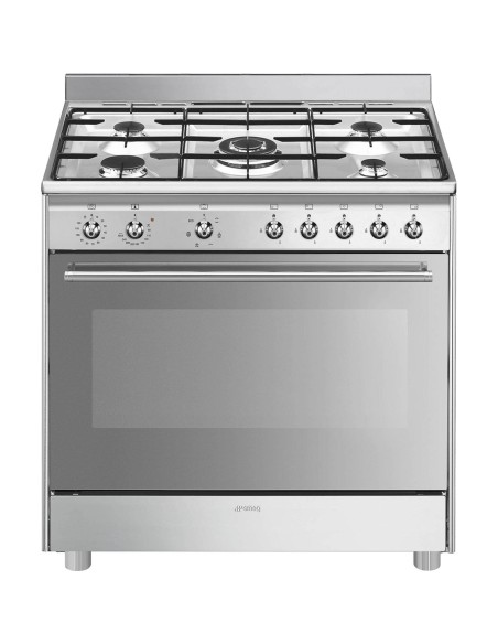 SMEG SX91GM CUCINA A 90X60 ACCIAIO 6F INOX F.VENTIL. SMALTO EVER CLEAN