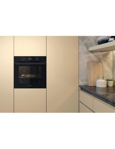 WHIRLPOOL OMR58HU1B FORNO A+ 60CM  71L 8F PIZZA NERO MANOPOLE PUSH