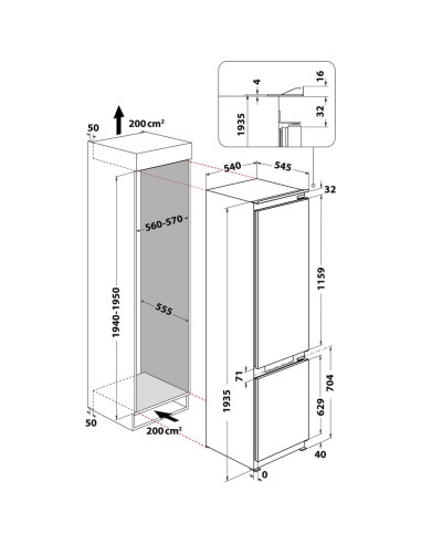 WHIRLPOOL WHKN3283B4E COMB. E 284LT NF H193 INVERTER DISPLAY INT. LED